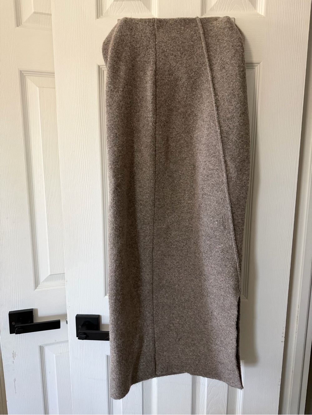 Zara Knit Taupe Midi Pencil Skirt